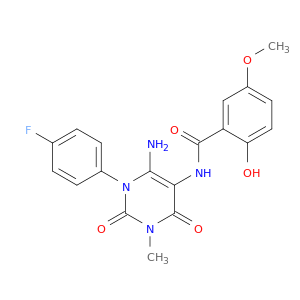 Benzamide,N-[6-amino-1-(4-fluorophenyl)-1,2,3,4-tetrahydro-3-methyl-2,4-dioxo-5-pyrimidinyl]-2-hydroxy-5-methoxy-