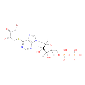 Inosine 5'-(trihydrogendiphosphate), 6-S-(4-bromo-2,3-dioxobutyl)-6-thio- (9CI)