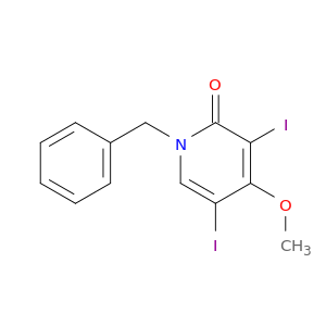 2(1H)-Pyridinone, 3,5-diiodo-4-methoxy-1-(phenylmethyl)-