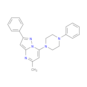 Pyrazolo[1,5-a]pyrimidine, 5-methyl-2-phenyl-7-(4-phenyl-1-piperazinyl)-