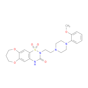 2H,7H-[1,4]二氧己酮[2,3-G]-1,2,4-苯并噻嗪-3(4H)-ONE,8,9-二氢-2-[2-[4-(2-甲氧基苯基)-1-哌嗪基]乙基]-,1,1-二氧化氧化物