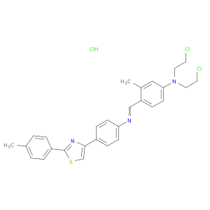 N,N-BIS(2-CHLOROETHYL)-3-METHYL-4-[[4-[2-(4-METHYLPHENYL)-1,3-THIAZOL-4-YL]PHENYL]IMINOMETHYL]ANILINE
