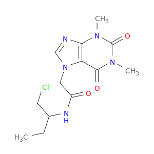 (-)-1,2,3,6-TETRAHYDRO-N-(1-(CHLOROMETHYL)PROPYL)-1,3-DIMETHYL-2,6-DIO XO-7H-PURINE-7-ACETAMIDE