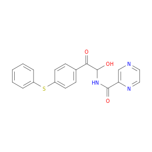 N-(1-HYDROXY-2-OXO-2-(4-(PHENYLTHIO)PHENYL)ETHYL)PYRAZINECARBOXAMIDE