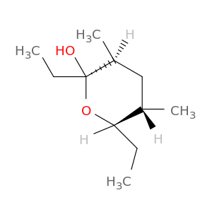 2H-Pyran-2-ol, 2,6-diethyltetrahydro-3,5-dimethyl-, (2R,3S,5S,6S)-