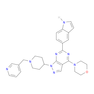 4-(6-(1H-吲哚-5-基)-1-(1-(吡啶-3-基甲基)哌啶-4-基)-1H-吡唑并[3,4-d]嘧啶-4-基)吗啉