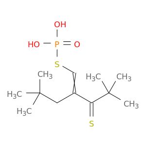 3-Heptanethione, 2,2,6,6-tetramethyl-4-[(phosphonothio)methylene]-