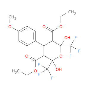 2h-pyran-3,5-dicarboxylic acid, tetrahydro-2,6-dihydroxy-4-(4-methoxyphenyl)-2,6-bis(trifluoromethyl)-, diethyl ester