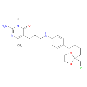 4(3H)-Pyrimidinone,2-amino-5-[3-[[4-[4-[2-(chloromethyl)-1,3-dioxolan-2-yl]butyl]phenyl]amino]propyl]-6-methyl-