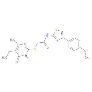 2-((5-乙基-4-甲基-6-氧代-1,6-二氢嘧啶-2-基)硫代)-N-(4-(4-甲氧基苯基)噻唑-2-基)乙酰胺