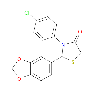 4-Thiazolidinone, 2-(1,3-benzodioxol-5-yl)-3-(4-chlorophenyl)-