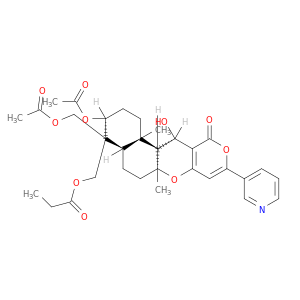 2H,11H-Naphtho[2,1-b]pyrano[3,4-e]pyran-11-one,3-(acetyloxy)-4-[(acetyloxy)methyl]-1,3,4,4a,5,6,6a,12,12a,12b-decahydro-12-hydroxy-4,6a,12b-trimethyl-4-[(1-oxopropoxy)methyl]-9-(3-pyridinyl)-,(3S,4R,4aR,6S,6aS,12R,12aS,12bS)-
