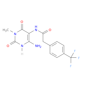 BENZENEACETAMIDE, N-(4-AMINO-1,2,3,6-TETRAHYDRO-1-METHYL-2,6-DIOXO-5-PYRIMIDINYL)-4-(TRIFLUOROMETHYL)-