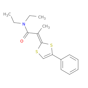 Propanamide, N,N-diethyl-2-(4-phenyl-1,3-dithiol-2-ylidene)-, (E)-