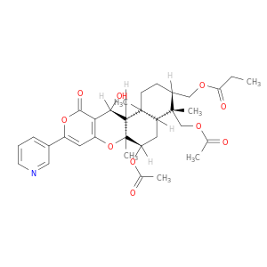 2H,11H-Naphtho[2,1-b]pyrano[3,4-e]pyran-11-one,6-(acetyloxy)-4-[(acetyloxy)methyl]-1,3,4,4a,5,6,6a,12,12a,12b-decahydro-12-hydroxy-4,6a,12b-trimethyl-3-[(1-oxopropoxy)methyl]-9-(3-pyridinyl)-,(3S,4R,4aR,6S,6aS,12R,12aS,12bS)-