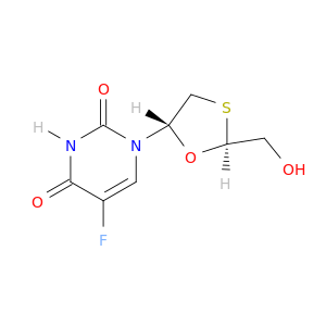 2,4(1H,3H)-Pyrimidinedione,5-fluoro-1-[2-(hydroxymethyl)-1,3-oxathiolan-5-yl]-, (2S-trans)- (9CI)