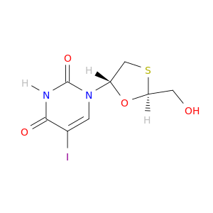 2,4(1H,3H)-Pyrimidinedione,1-[2-(hydroxymethyl)-1,3-oxathiolan-5-yl]-5-iodo-, (2S-trans)- (9CI)