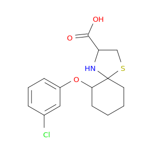 1-Thia-4-azaspiro[4.5]decane-3-carboxylic acid, 6-(3-chlorophenoxy)-