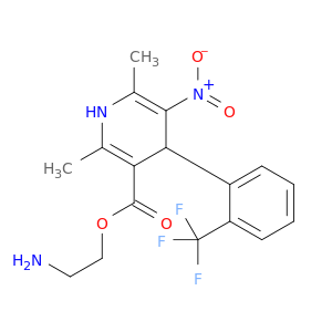 3-Pyridinecarboxylicacid, 1,4-dihydro-2,6-dimethyl-5-nitro-4-[2-(trifluoromethyl)phenyl]-,2-aminoethyl ester