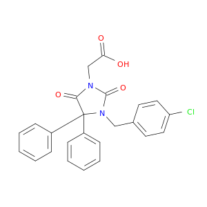 1-Imidazolidineaceticacid, 3-[(4-chlorophenyl)methyl]-2,5-dioxo-4,4-diphenyl-