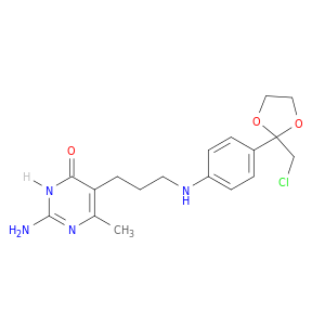 4(3H)-Pyrimidinone,2-amino-5-[3-[[4-[2-(chloromethyl)-1,3-dioxolan-2-yl]phenyl]amino]propyl]-6-methyl-