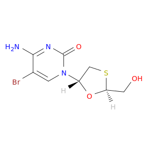 2(1H)-Pyrimidinone,4-amino-5-bromo-1-[2-(hydroxymethyl)-1,3-oxathiolan-5-yl]-, (2S-trans)- (9CI)