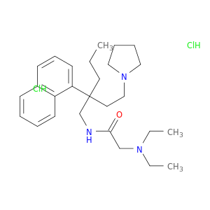 Acetamide, 2-(diethylamino)-N-[2-(1-naphthalenyl)-2-[2-(1-pyrrolidinyl)ethyl]pentyl]-, hydrochloride (1:2)