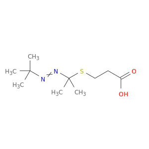Propanoic acid, 3-[[1-[(1,1-dimethylethyl)azo]-1-methylethyl]thio]-