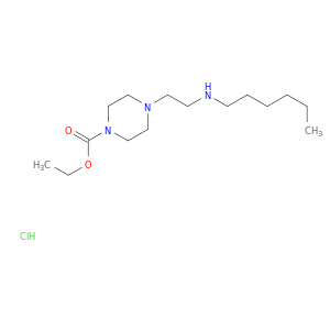 1-Piperazinecarboxylicacid, 4-[2-(hexylamino)ethyl]-, ethyl ester, hydrochloride (1:1)