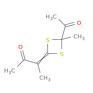 2-Butanone, 3-(4-acetyl-4-methyl-1,3-dithietan-2-ylidene)-