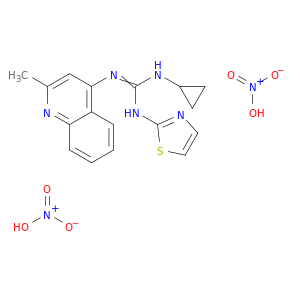1-CYCLOPROPYL-2-(2-METHYL-4-QUINOLYL)-3-(THIAZOL-2-YL)GUANIDINE DINITRATE