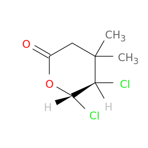 2H-Pyran-2-one, 5,6-dichlorotetrahydro-4,4-dimethyl-, trans-