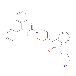 1-PIPERIDINECARBOTHIOAMIDE, 4-[3-(3-AMINOPROPYL)-2,3-DIHYDRO-2-OXO-1H-BENZIMIDAZOL-1-YL]-N-(DIPHENYLMETHYL)-