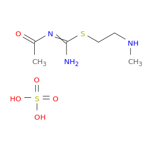 N-[AMINO-(2-METHYLAMINOETHYLSULFANYL)METHYLIDENE]ACETAMIDE; SULFURIC ACID