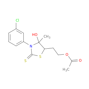 2-Thiazolidinethione,5-[2-(acetyloxy)ethyl]-3-(3-chlorophenyl)-4-hydroxy-4-methyl-