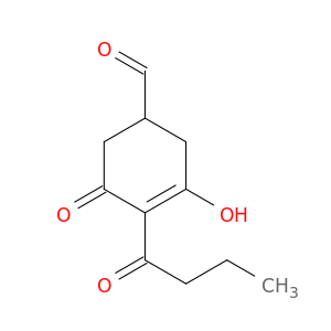 3-Cyclohexene-1-carboxaldehyde, 3-hydroxy-5-oxo-4-(1-oxobutyl)-