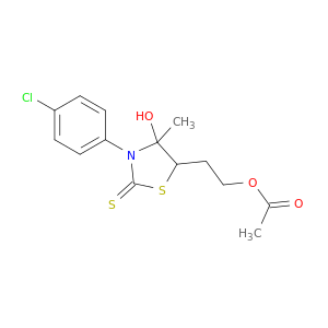 2-Thiazolidinethione,5-[2-(acetyloxy)ethyl]-3-(4-chlorophenyl)-4-hydroxy-4-methyl-