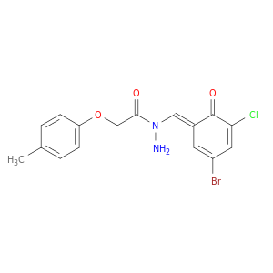 N-[(E)-(3-BROMO-5-CHLORO-6-OXO-1-CYCLOHEXA-2,4-DIENYLIDENE)METHYL]-2-(4-METHYLPHENOXY)ACETOHYDRAZIDE