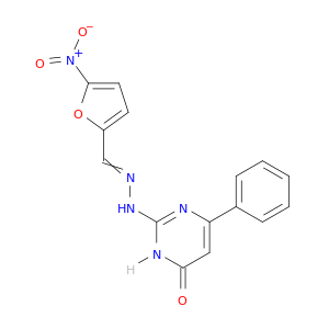 2-Furancarboxaldehyde,5-nitro-, 2-(1,6-dihydro-6-oxo-4-phenyl-2-pyrimidinyl)hydrazone