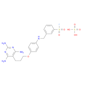 Benzenesulfonyl fluoride, 3-[[[4-[3-(2,4,6-triamino-5-pyrimidinyl)propoxy]phenyl]amino]methyl]-, sulfate (1:1)