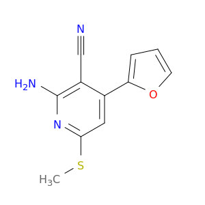 3-Pyridinecarbonitrile, 2-amino-4-(2-furanyl)-6-(methylthio)-