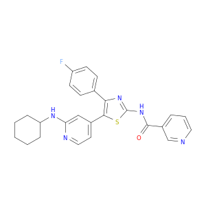 N-[5-(2-CYCLOHEXYLAMINO-4-PYRIDYL)-4-(4-FLUOROPHENYL)-1,3-THIAZOL-2-YL]NICOTINAMIDE