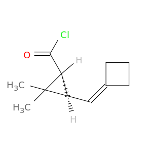 Cyclopropanecarbonylchloride, 3-(cyclobutylidenemethyl)-2,2-dimethyl-, (1R-trans)- (9CI)