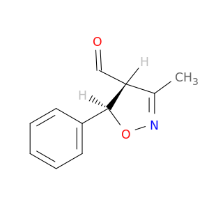 4-Isoxazolecarboxaldehyde, 4,5-dihydro-3-methyl-5-phenyl-, trans-