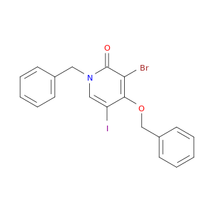 2(1H)-Pyridinone, 3-bromo-5-iodo-4-(phenylmethoxy)-1-(phenylmethyl)-