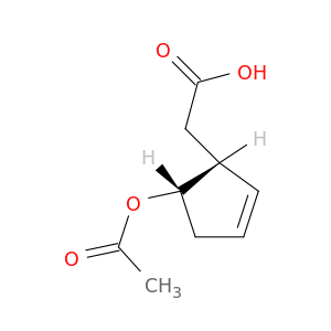2-Cyclopentene-1-acetic acid, 5-(acetyloxy)-, cis-