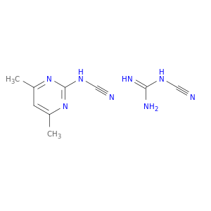 Guanidine, cyano-, compd. with (4,6-dimethyl-2-pyrimidinyl)cyanamide(1:1)