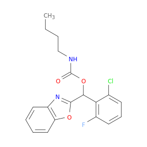 Carbamic acid, butyl-,2-benzoxazolyl(2-chloro-6-fluorophenyl)methyl ester (9CI)