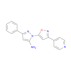 1H-Pyrazol-5-amine, 3-phenyl-1-[3-(4-pyridinyl)-5-isoxazolyl]-