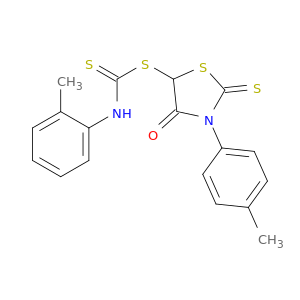 Carbamodithioic acid,(2-methylphenyl)-, 3-(4-methylphenyl)-4-oxo-2-thioxo-5-thiazolidinyl ester(9CI)